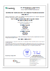 Download Zertifikat der Konformität der werkseigene Produktionskontrolle 0765-CPD-598-2019